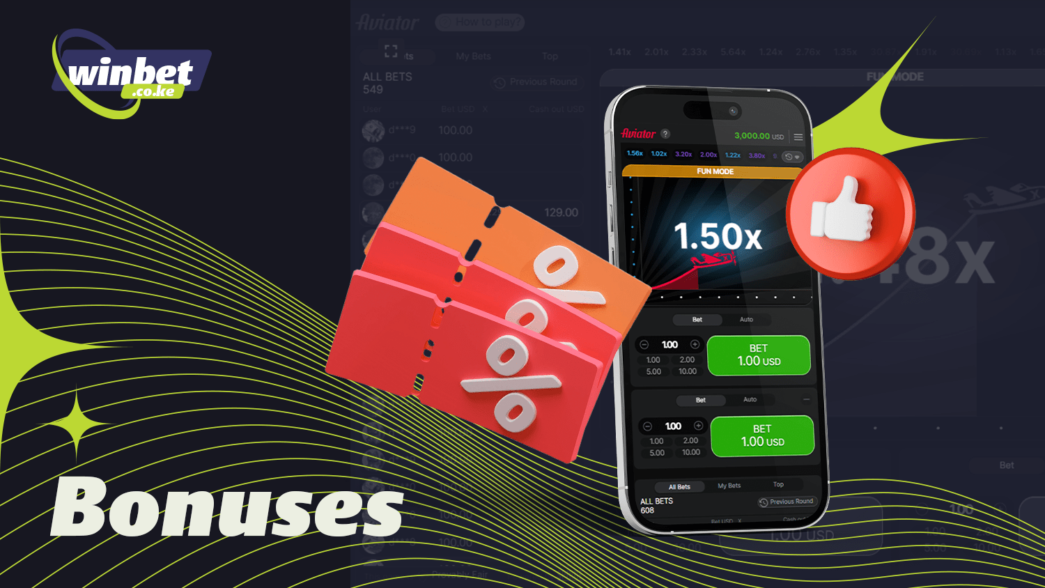 Bookmakers offer bonuses for the Aviator game